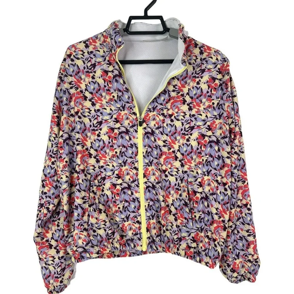 Zella‎ Jacket Girls XL 14/16 Full Zip Floral Lightweight Lined Multicolor